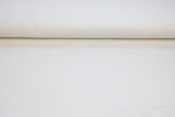 0,5 m Musselin, Double Gauze, ecru, mit goldenen Streifen